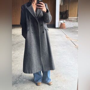 Vintage  herringbone coat double breasted made in USA small to medium.